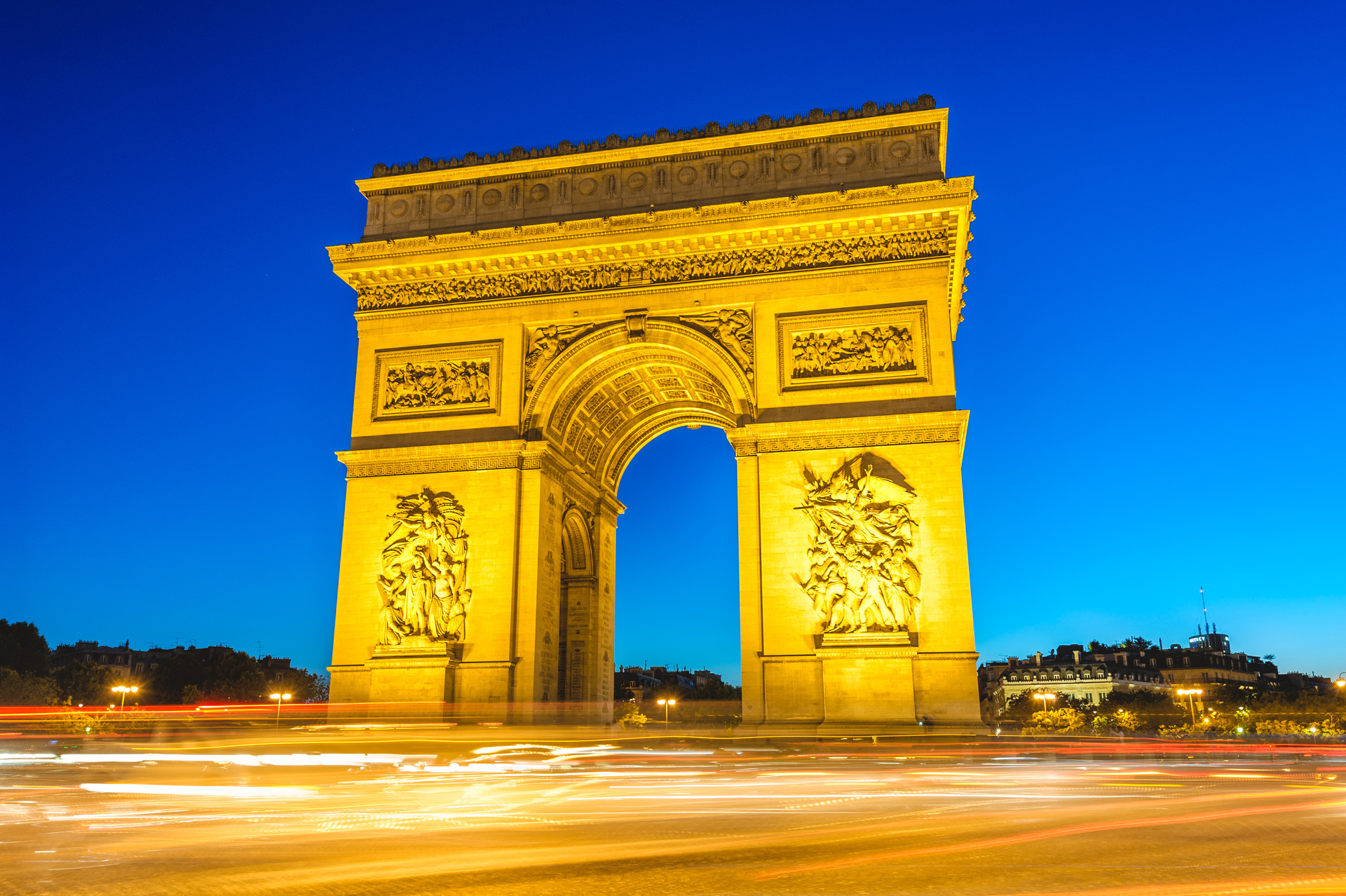 The Arc de Triomphe at the heart of Paris