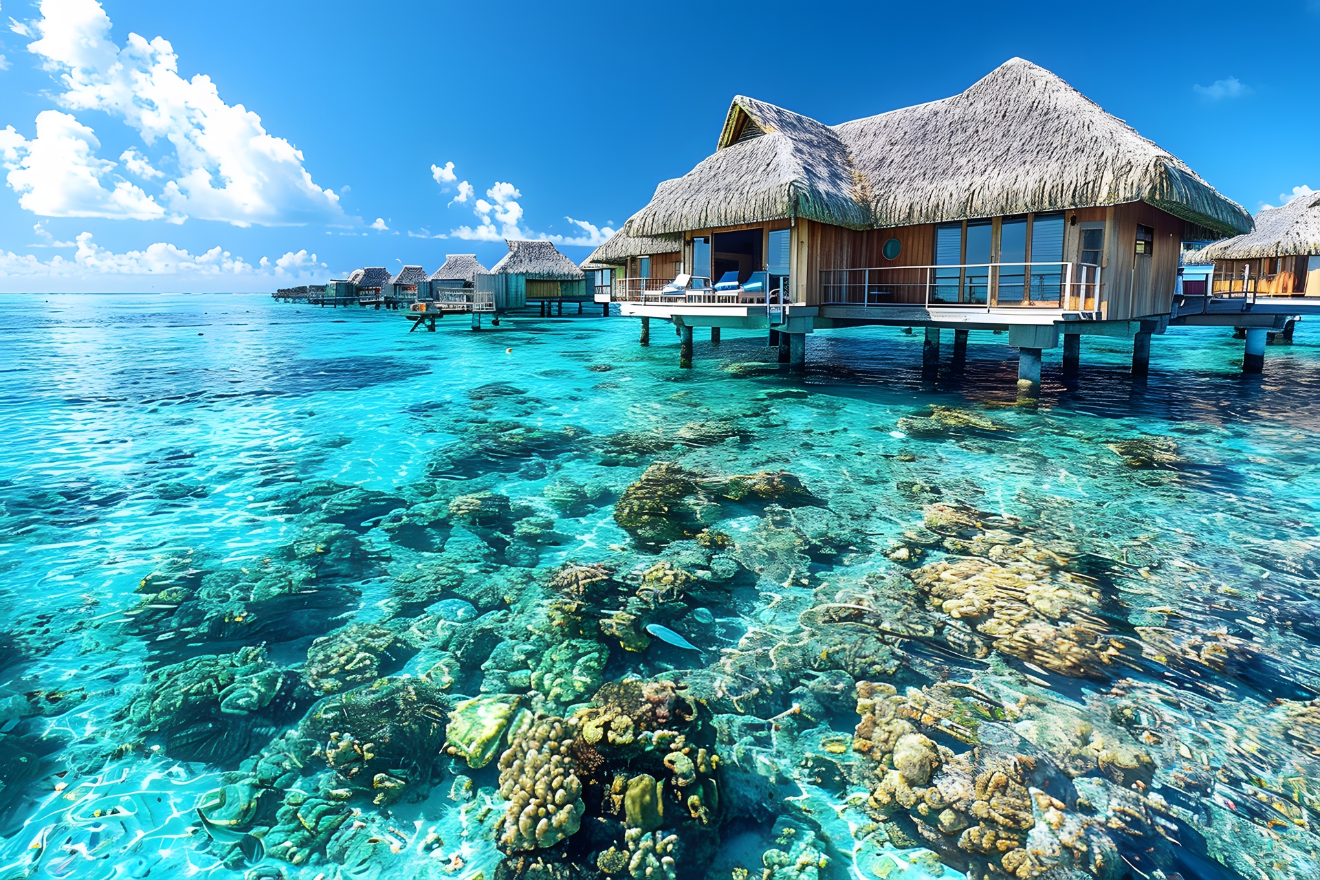 A private cove with turquoise water on Turtle Island