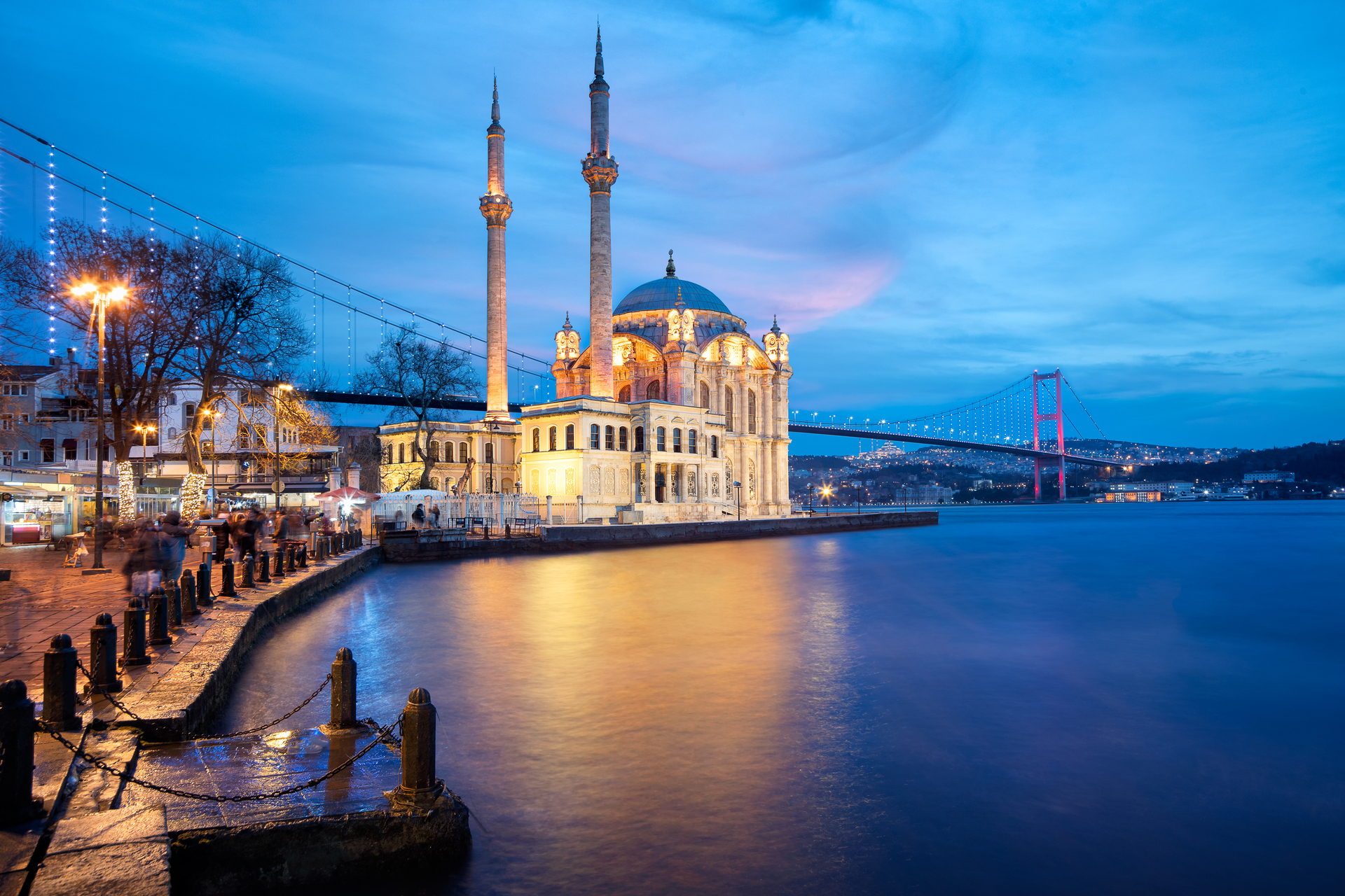 The Ortaköy Mosque on the Bosphorus in Istanbul, Turkey